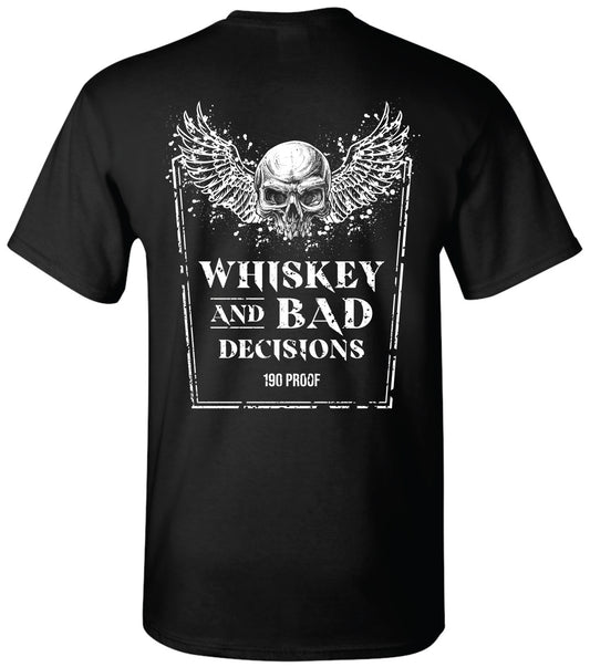 "Whiskey & Bad Decisions" Premium Short Sleeve Tee in Black